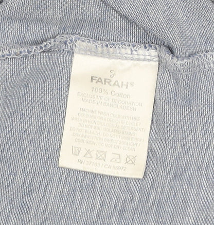 Farah Jeans Men's Blue Medium Polo Shirt Short Sleeve Cotton