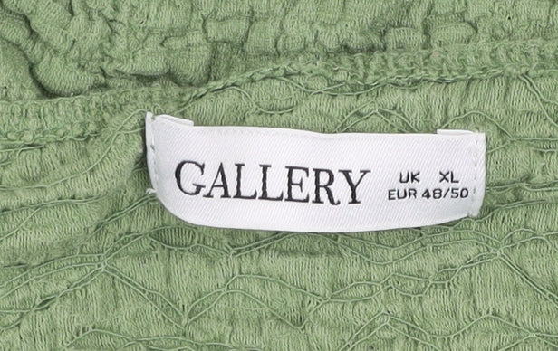 Gallery Women’s Green XL Wrap Blouse 3/4 Sleeve V-Neck Top