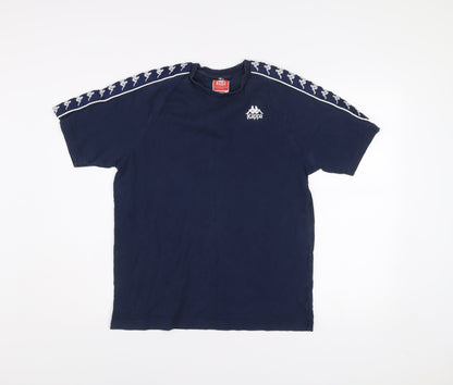 Kappa Men's Blue Medium Crew Neck Cotton Sports T-Shirt