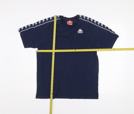 Kappa Men's Blue Medium Crew Neck Cotton Sports T-Shirt