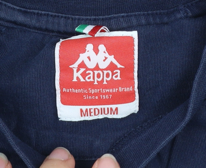 Kappa Men's Blue Medium Crew Neck Cotton Sports T-Shirt