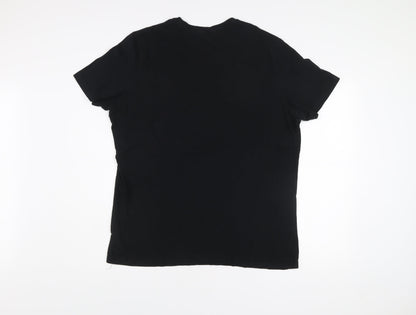 Jack & Jones Men’s Black XL Graphic Print Crew Neck T-Shirt