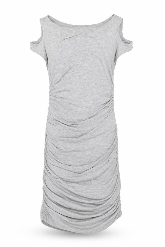 Bailey/44 Womens Grey XS Bodycon Ruched Jersey Scoop Neck Dress