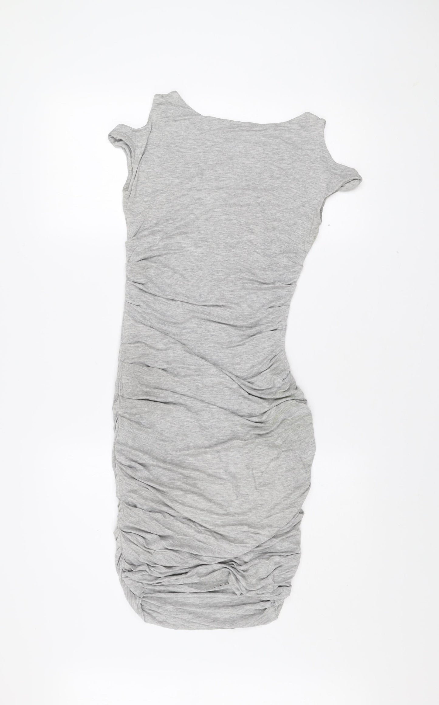 Bailey/44 Womens Grey XS Bodycon Ruched Jersey Scoop Neck Dress