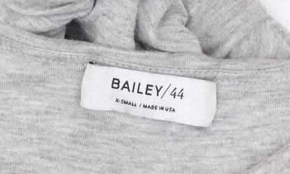 Bailey/44 Womens Grey XS Bodycon Ruched Jersey Scoop Neck Dress