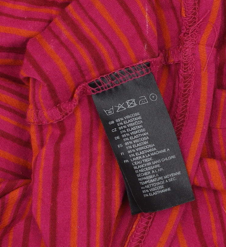 H&M Mama Womens Maternity Striped Wrap Blouse Size 12 Multicoloured