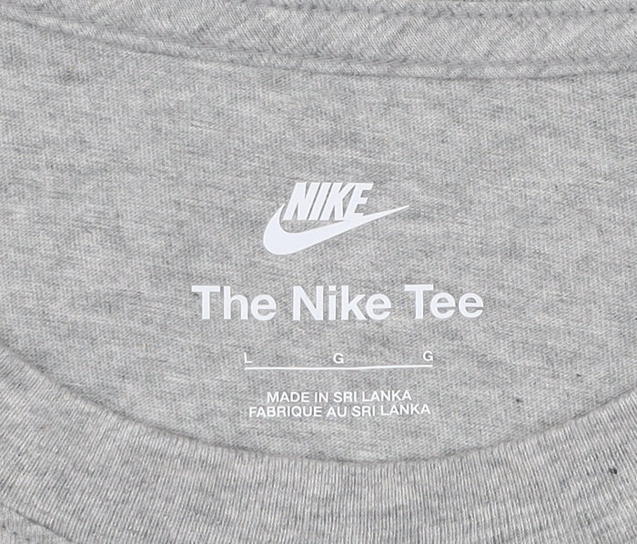 Nike Men's Grey Graphic Logo T-Shirt Size L Short Sleeve Cotton