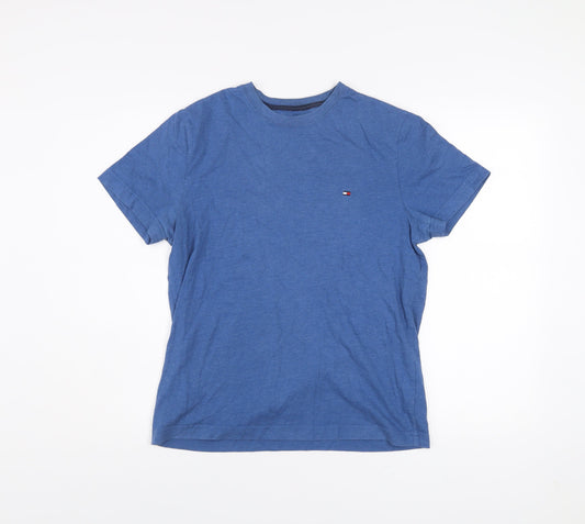 Tommy Hilfiger Men’s Blue Cotton Crew Neck Short Sleeve T-Shirt M