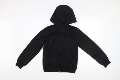 H&M Boys Black 11-12 Years Track Jacket Hooded Full Zip Sport Activewear