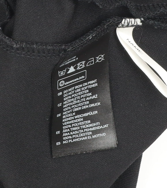 H&M Boys Black 11-12 Years Track Jacket Hooded Full Zip Sport Activewear