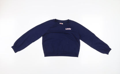 Levi's Girls Blue Logo Crew Neck Long Sleeve Pullover Sweatshirt 12 Years