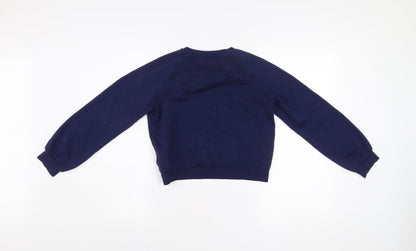 Levi's Girls Blue Logo Crew Neck Long Sleeve Pullover Sweatshirt 12 Years