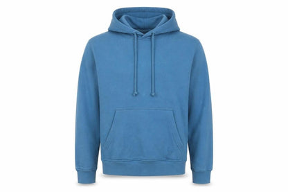 Front view of Dunnes Men's Blue Pullover Hoodie, size S, Relaxed Fit