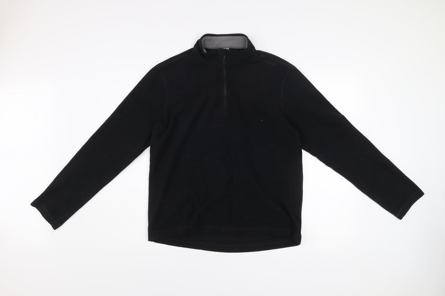 Decathlon Men’s Black Fleece Sweatshirt Size L 1/2 Zip Pullover Outdoor