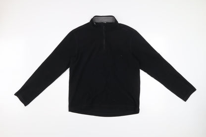 Decathlon Men’s Black Fleece Sweatshirt Size L 1/2 Zip Pullover Outdoor