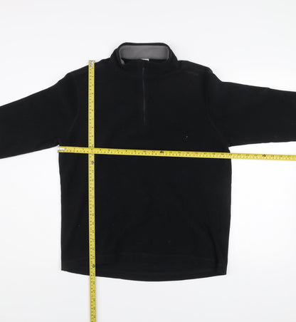 Decathlon Men’s Black Fleece Sweatshirt Size L 1/2 Zip Pullover Outdoor
