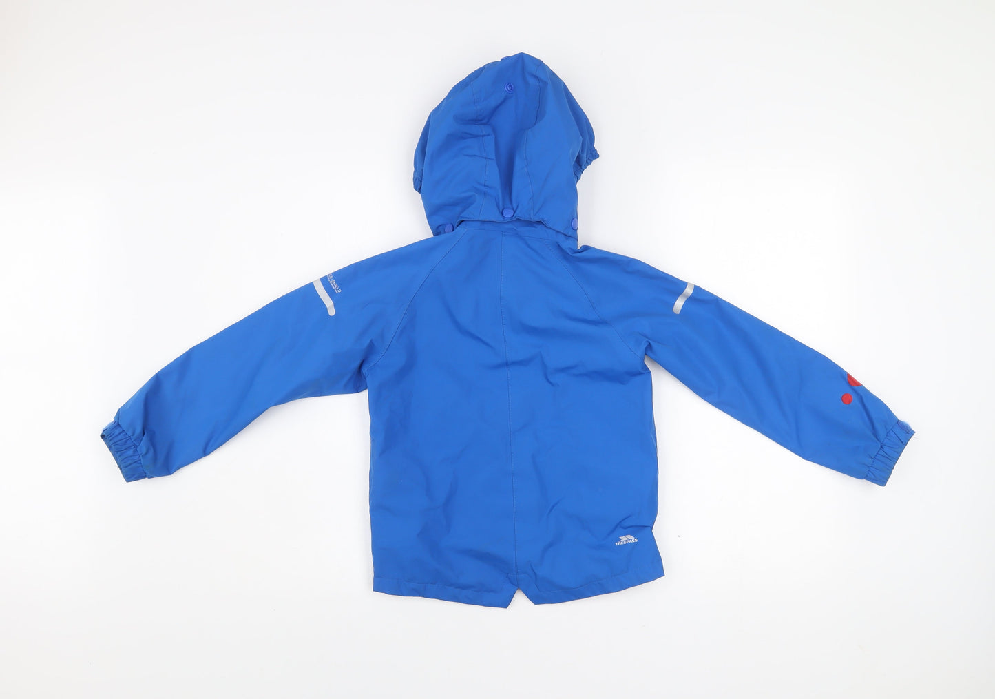 Trespass Boys Blue Waterproof Rain Coat Jacket 5-6 Years Hooded