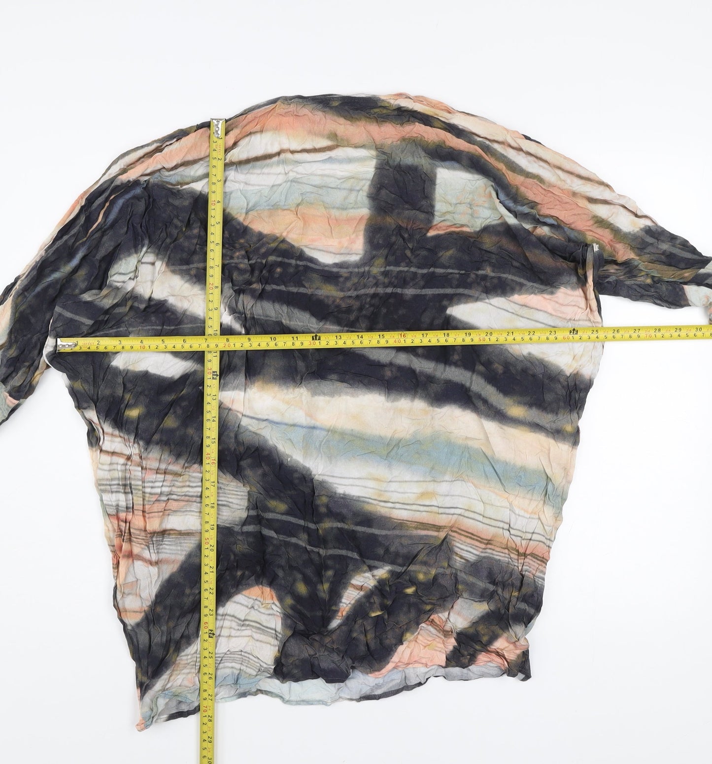 Women's Multicoloured Viscose Shift Dress Size 2 Long Sleeve
