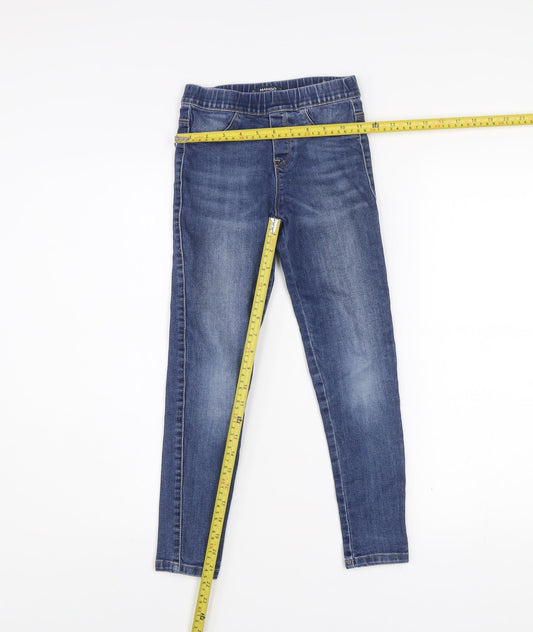 Mango Girls Blue Jegging Jeans Slim Fit Age 9 Years Elastic Waist