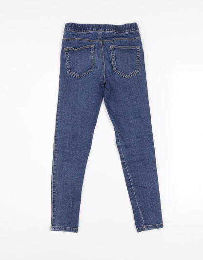 Mango Girls Blue Jegging Jeans Slim Fit Age 9 Years Elastic Waist