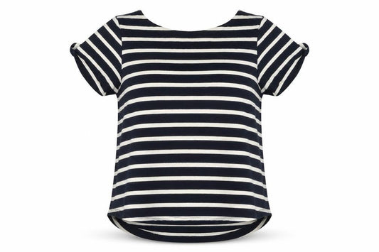 Zara Women’s Black White Striped Scoop Neck T-Shirt Size S