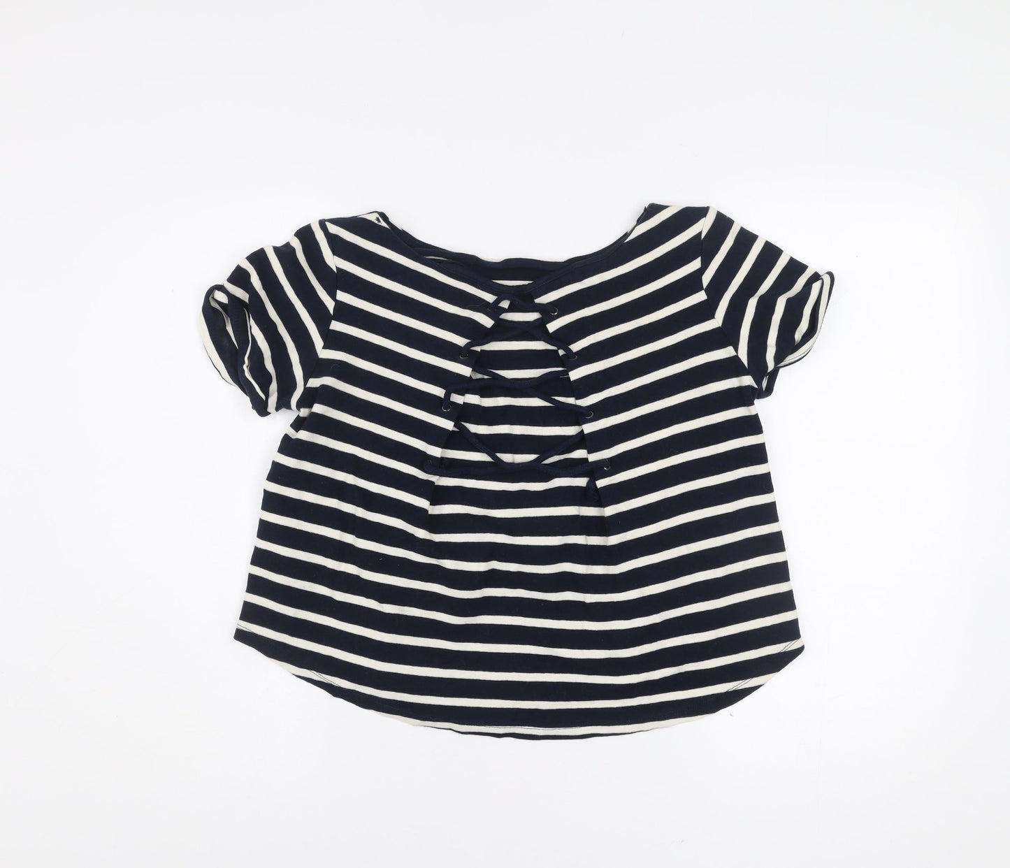 Zara Women’s Black White Striped Scoop Neck T-Shirt Size S