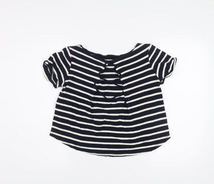 Zara Women’s Black White Striped Scoop Neck T-Shirt Size S