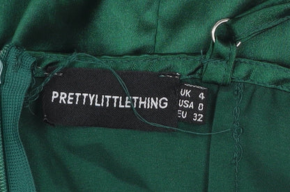 PrettyLittleThing Women’s Green Satin Slip Dress UK 4 Partywear