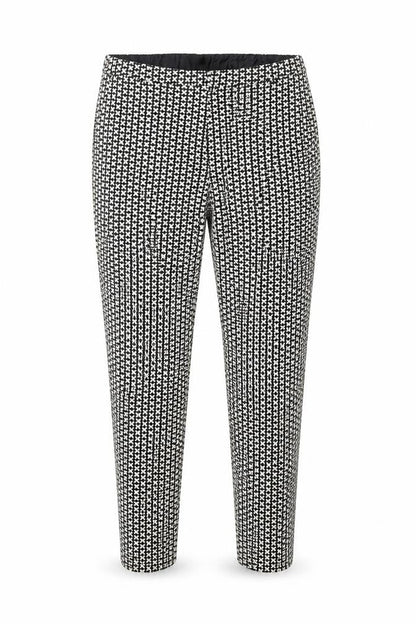 Oasis Women’s Black Geometric Slim Trousers Size 10