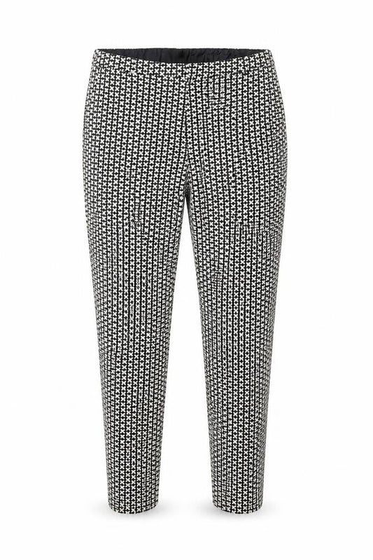 Oasis Women’s Black Geometric Slim Trousers Size 10