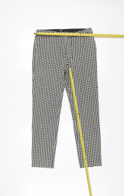 Oasis Women’s Black Geometric Slim Trousers Size 10