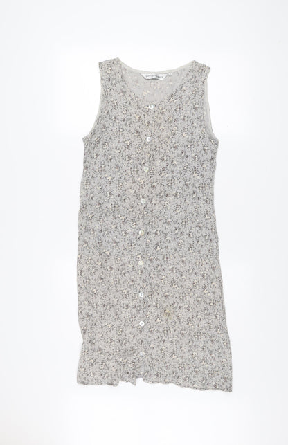 Jeffrey Rogers Women’s Grey Floral Shift Dress Size 12 Sleeveless