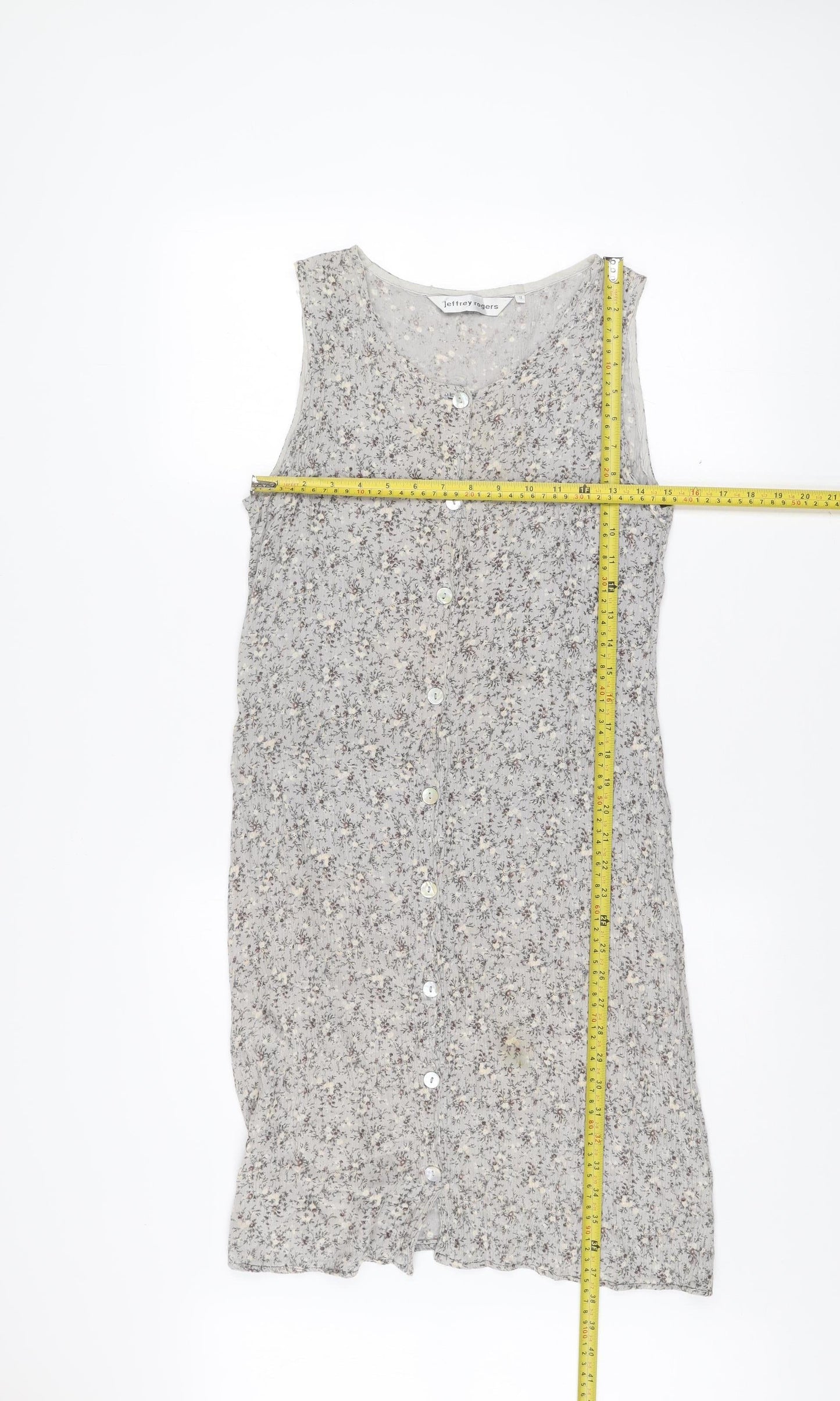 Jeffrey Rogers Women’s Grey Floral Shift Dress Size 12 Sleeveless