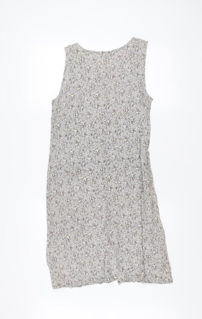 Jeffrey Rogers Women’s Grey Floral Shift Dress Size 12 Sleeveless