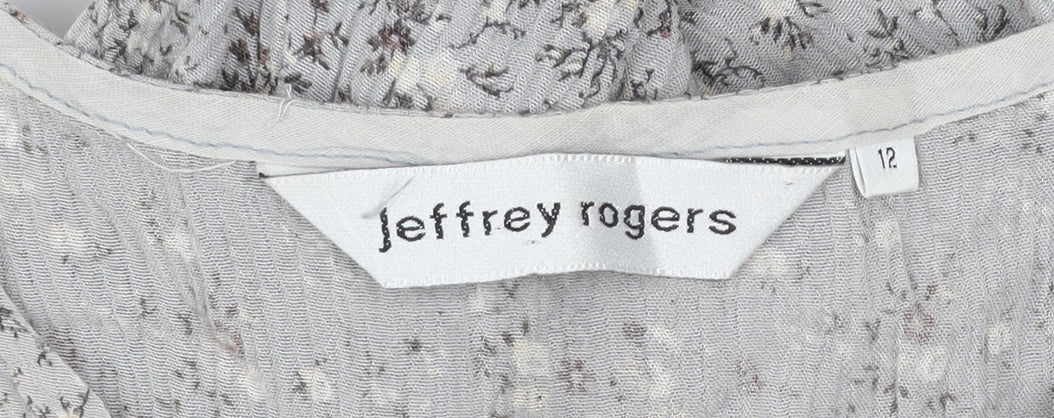 Jeffrey Rogers Women’s Grey Floral Shift Dress Size 12 Sleeveless
