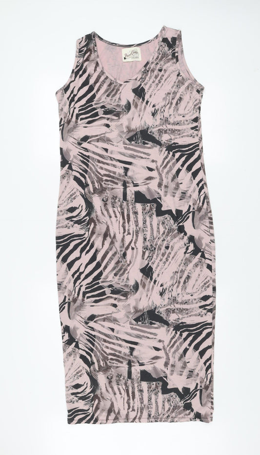 A Postcard From Brighton Women’s Pink Animal Print Bodycon Dress Size 2