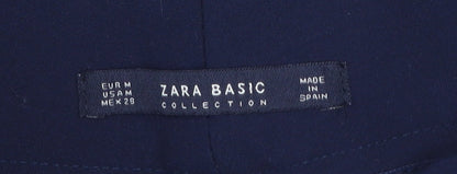 Zara Basic Women’s Blue Embroidered Slim Trousers Size 12
