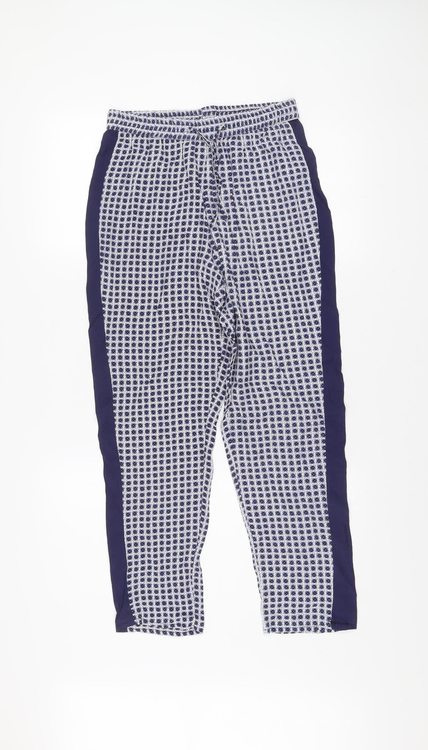Atmosphere Womens Blue Geometric Viscose Jogger Trousers Size 10