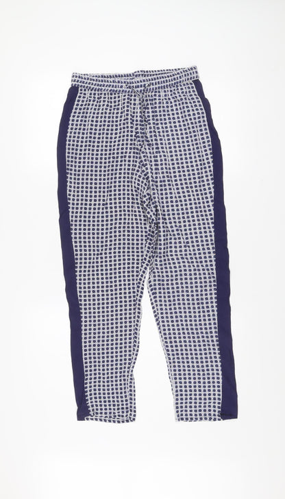 Atmosphere Womens Blue Geometric Viscose Jogger Trousers Size 10