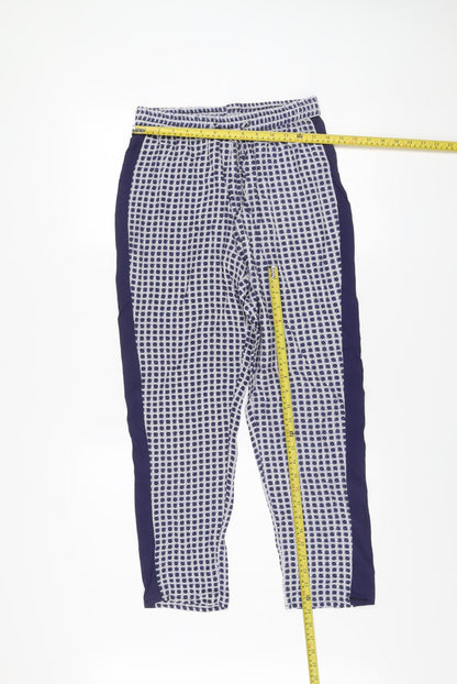 Atmosphere Womens Blue Geometric Viscose Jogger Trousers Size 10
