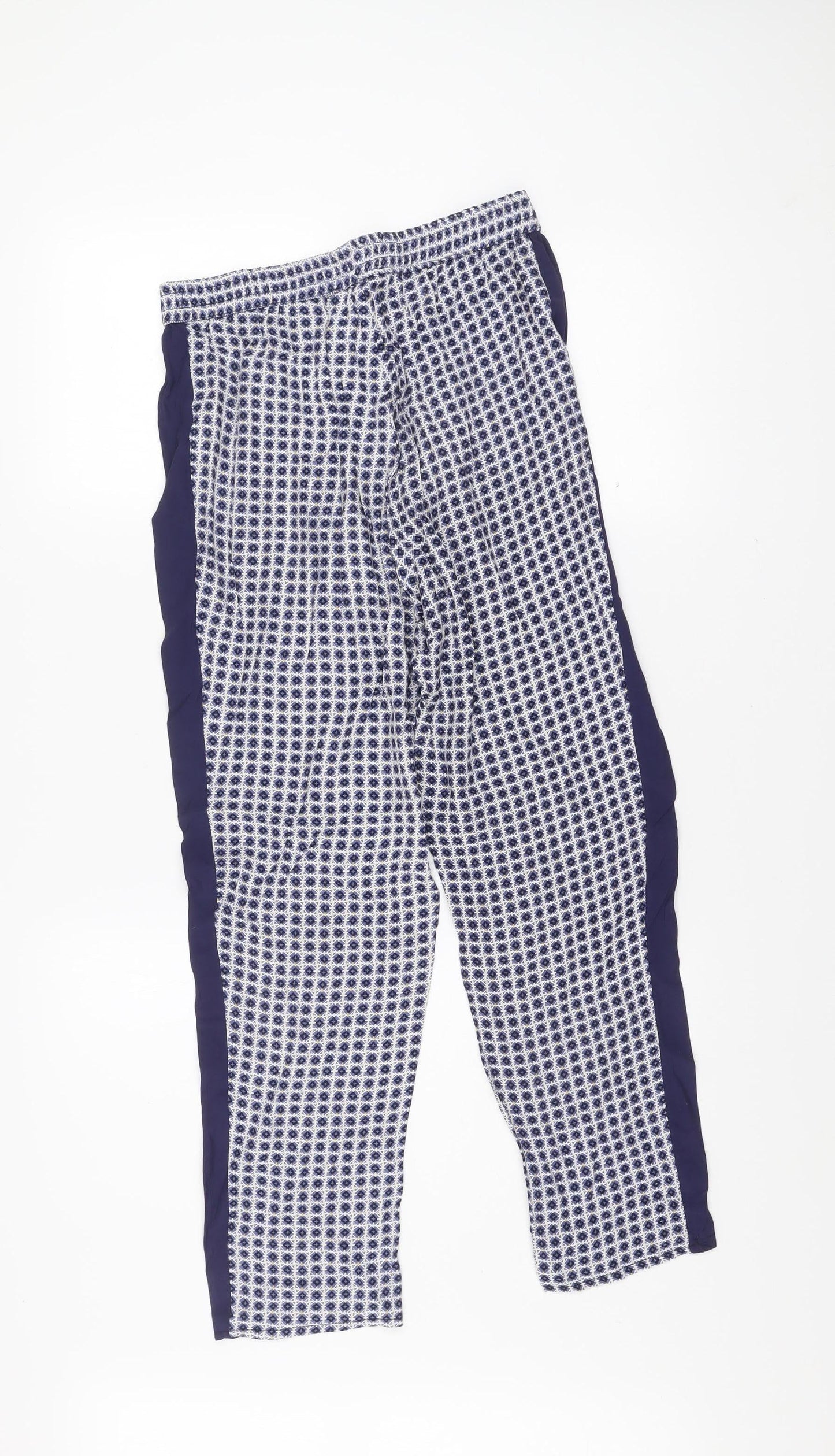 Atmosphere Womens Blue Geometric Viscose Jogger Trousers Size 10