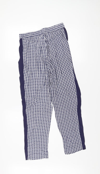 Atmosphere Womens Blue Geometric Viscose Jogger Trousers Size 10