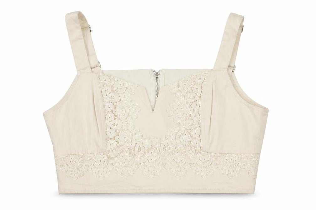 Womens UK Size M GUESS Ivory Cropped Blouse