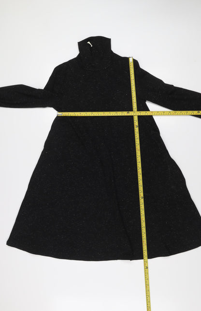 Nine by Savannah Miller Womens Black A-Line Roll Neck Jersey Dress Size 8