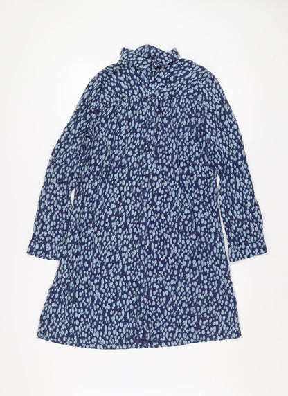 Fat Face Women’s Blue Shirt Dress UK 12 Long Sleeve Cotton Viscose