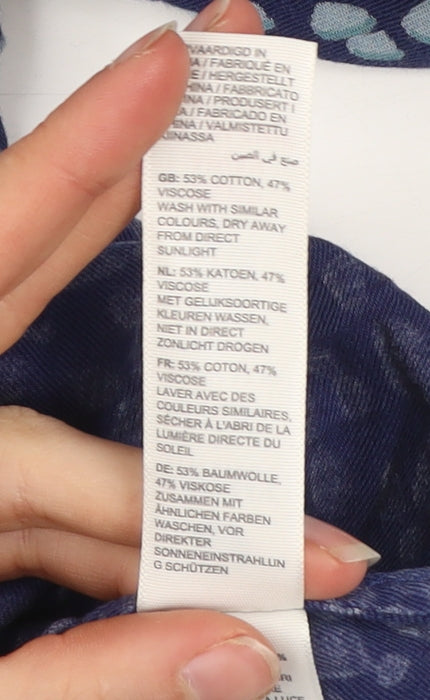 Fat Face Women’s Blue Shirt Dress UK 12 Long Sleeve Cotton Viscose