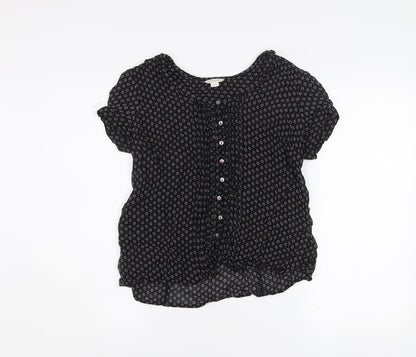 Monsoon Womens Black Viscose Blouse Size 14 Tunic Work Casual