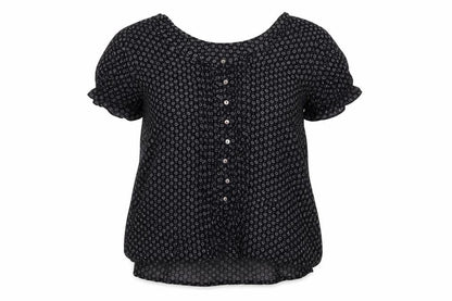 Monsoon Womens Black Viscose Blouse Size 14 Tunic Work Casual