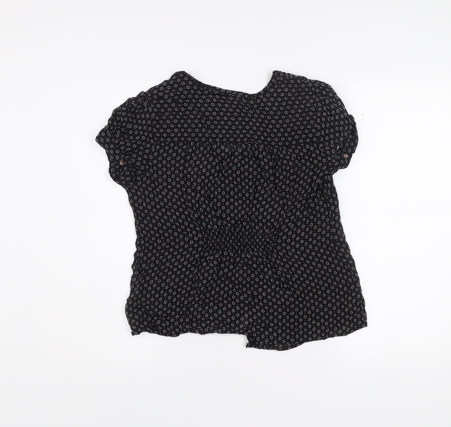Monsoon Womens Black Viscose Blouse Size 14 Tunic Work Casual