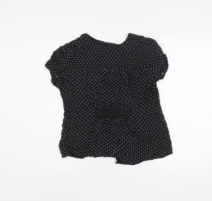 Monsoon Womens Black Viscose Blouse Size 14 Tunic Work Casual